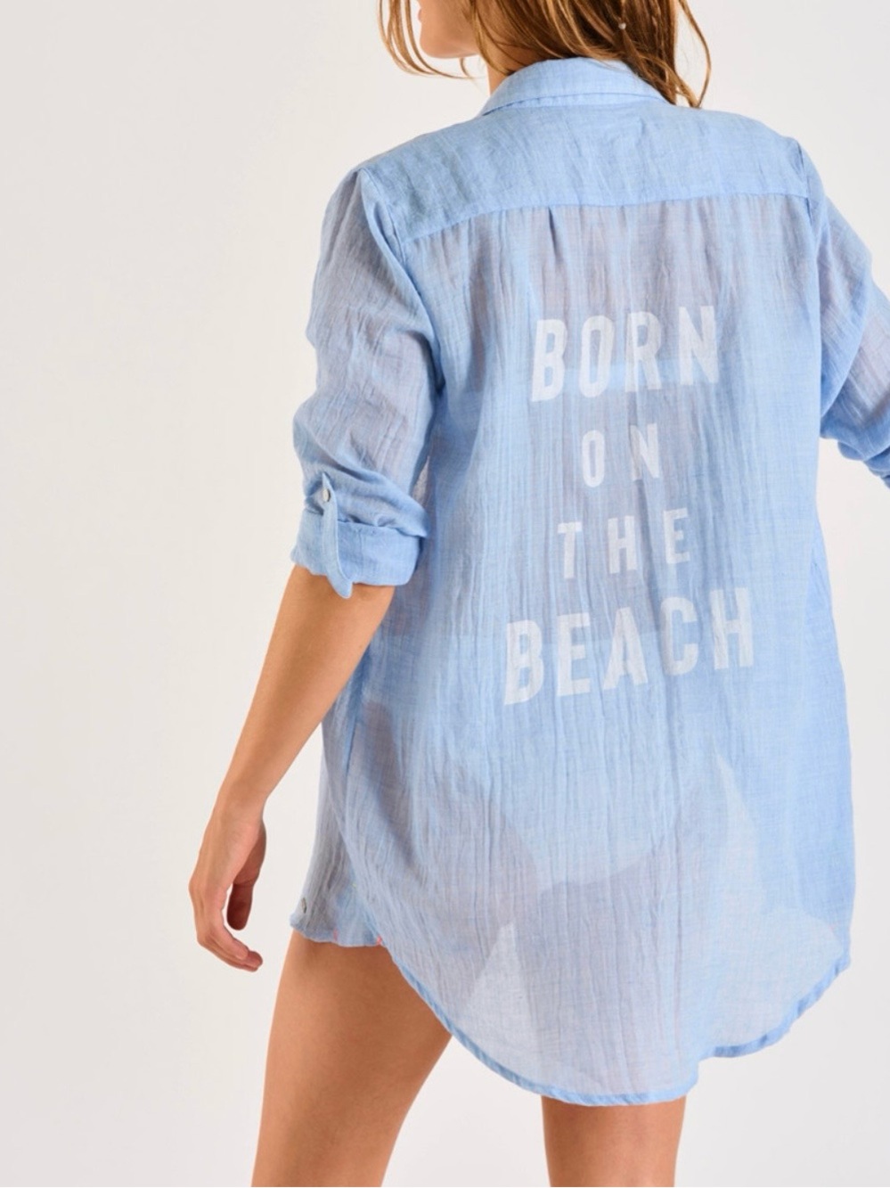Bananamoon Born on the Beach Blue Coverup Shirt Small